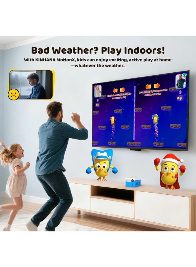 Kinhank MotionX Motion Game Console for Children & Families, Interactive Video Game Console with HD Camera, 2 Players, 37 Games, No Controllers & Subscription Fees, Parent-Child Interaction, Gift from 3 Years - Image 3